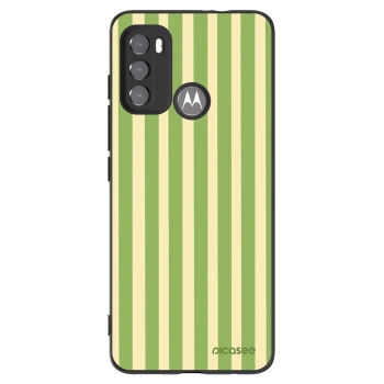 Picasee Motorola Moto G60 Hülle - Schwarzes Silikon - Lines Matcha