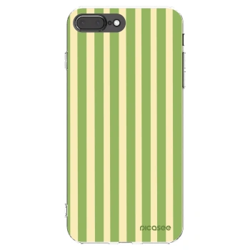 Picasee Apple iPhone 7 Plus Hülle - Transparentes Silikon - Lines Matcha