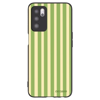 Picasee OPPO A16s Hülle - Schwarzes Silikon - Lines Matcha