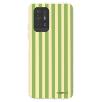 Picasee OPPO A94 5G Hülle - Transparentes Silikon - Lines Matcha