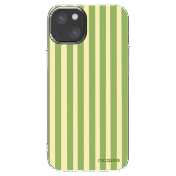 Picasee Apple iPhone 15 Plus Hülle - Transparentes Silikon - Lines Matcha