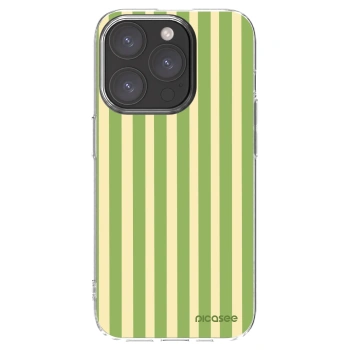 Picasee Apple iPhone 15 Pro Hülle - Transparentes Silikon - Lines Matcha
