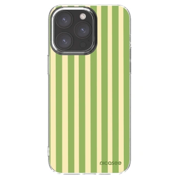 Picasee Apple iPhone 15 Pro Max Hülle - Transparentes Silikon - Lines Matcha
