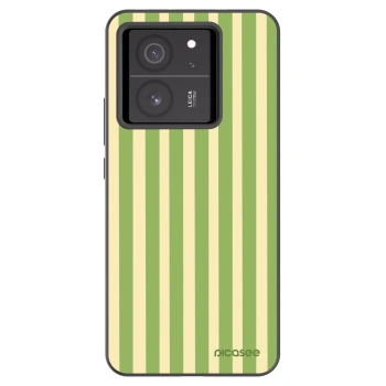 Picasee Xiaomi 13T Hülle - Schwarzes Silikon - Lines Matcha