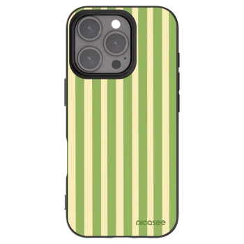 Picasee Apple iPhone 16 Pro Hülle - Schwarzes Silikon - Lines Matcha