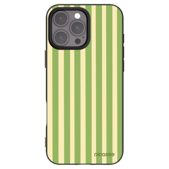 Picasee Apple iPhone 16 Pro Max Hülle - Schwarzes Silikon - Lines Matcha