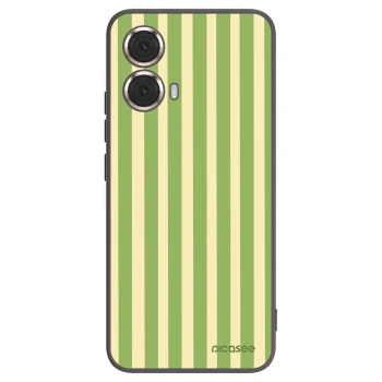 Picasee Motorola Moto G85 Hülle - Schwarzes Silikon - Lines Matcha