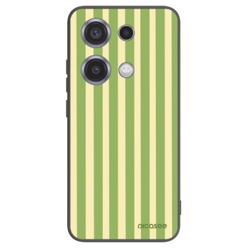 Picasee Xiaomi Redmi Note 14S Hülle - Schwarzes Silikon - Lines Matcha