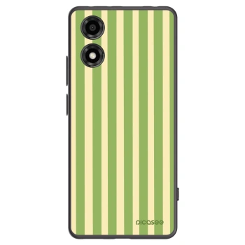 Picasee Motorola Moto E14 Hülle - Schwarzes Silikon - Lines Matcha
