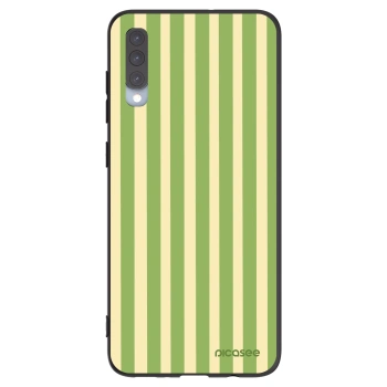 Picasee Samsung Galaxy A70 A705F Hülle - Schwarzes Silikon - Lines Matcha