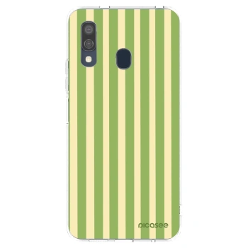 Picasee Samsung Galaxy A40 A405F Hülle - Transparentes Silikon - Lines Matcha