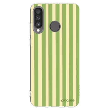 Picasee Huawei P30 Lite Hülle - Transparentes Silikon - Lines Matcha