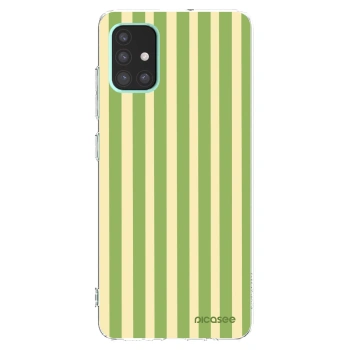 Picasee Samsung Galaxy A51 A515F Hülle - Transparentes Silikon - Lines Matcha