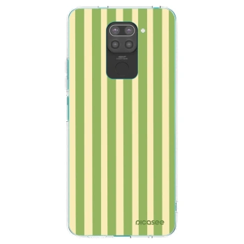 Picasee Xiaomi Redmi Note 9 Hülle - Schwarzes Silikon - Lines Matcha