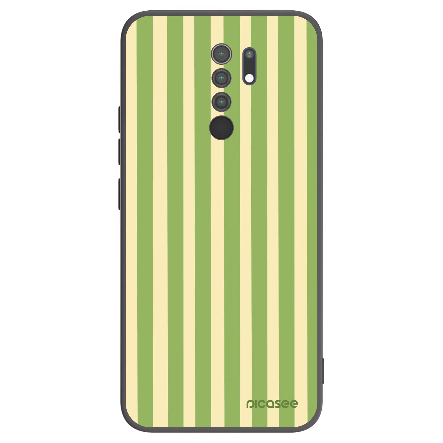 Picasee Xiaomi Redmi 9 Hülle - Schwarzes Silikon - Lines Matcha