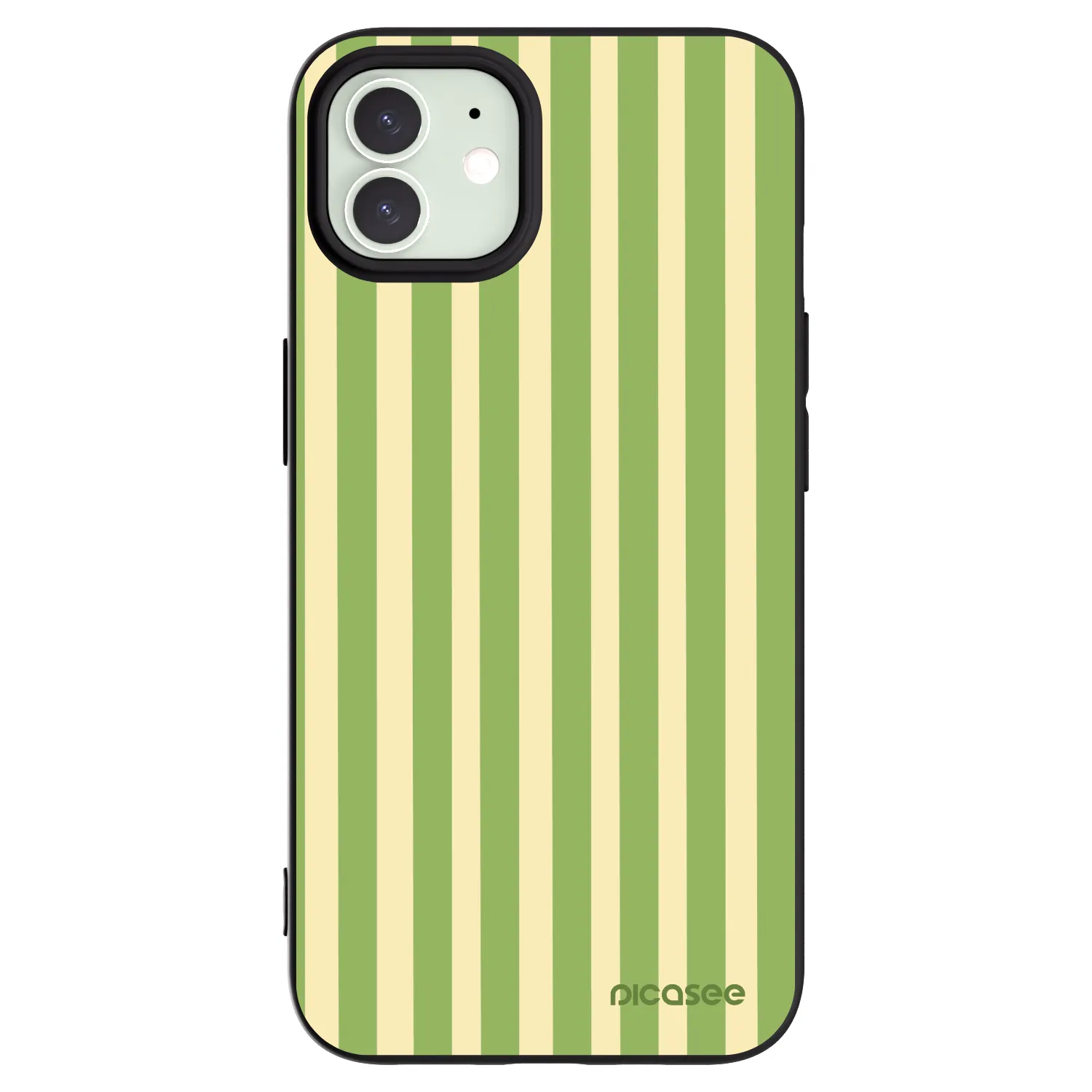 Picasee Apple iPhone 12 Hülle - Schwarzes Silikon - Lines Matcha