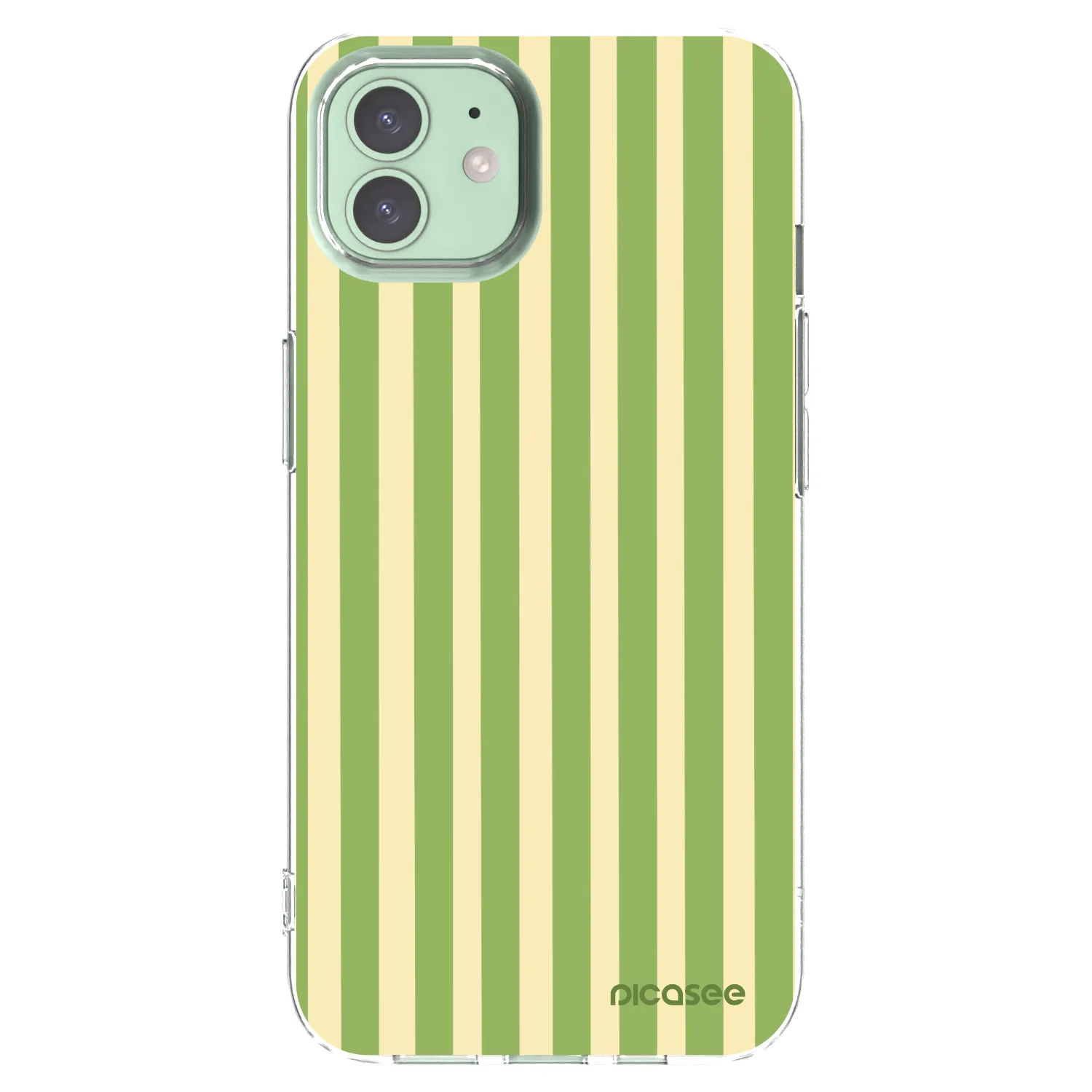 Picasee Apple iPhone 12 Hülle - Transparentes Silikon - Lines Matcha