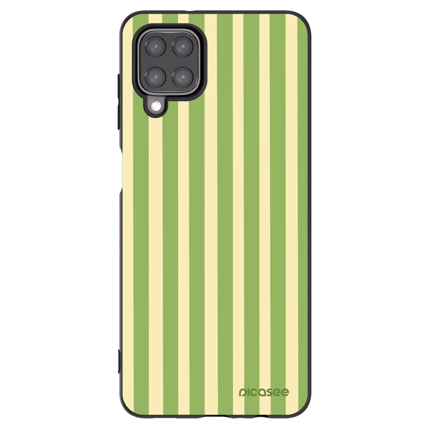 Picasee Samsung Galaxy A12 A125F Hülle - Schwarzes Silikon - Lines Matcha