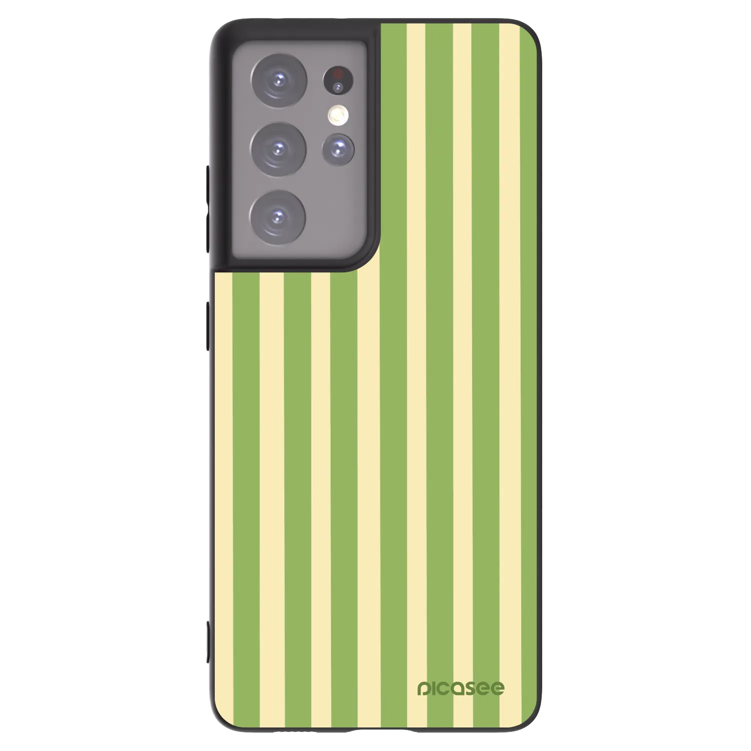 Picasee Samsung Galaxy S21 Ultra 5G G998B Hülle - Schwarzes Silikon - Lines Matcha