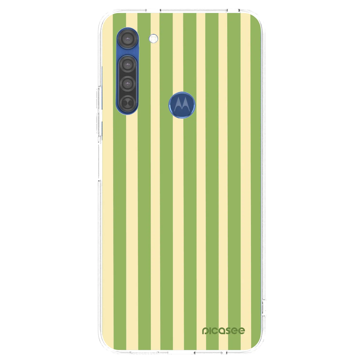 Picasee Motorola Moto G8 Hülle - Transparentes Silikon - Lines Matcha