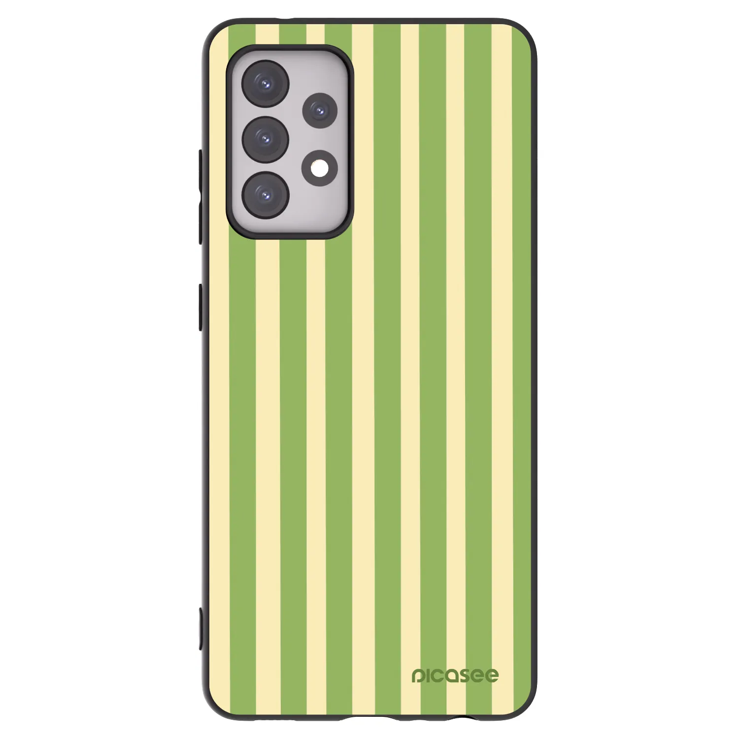 Picasee Samsung Galaxy A52 5G A525F Hülle - Schwarzes Silikon - Lines Matcha