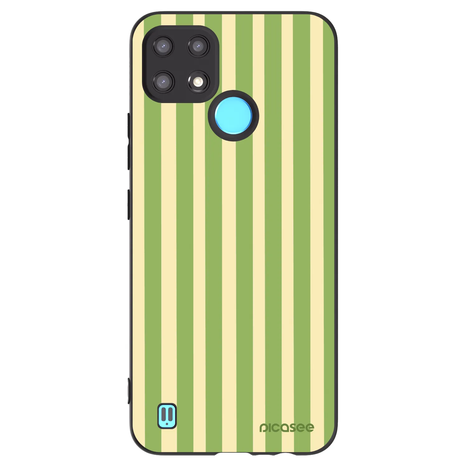 Picasee Realme C21 Hülle - Schwarzes Silikon - Lines Matcha
