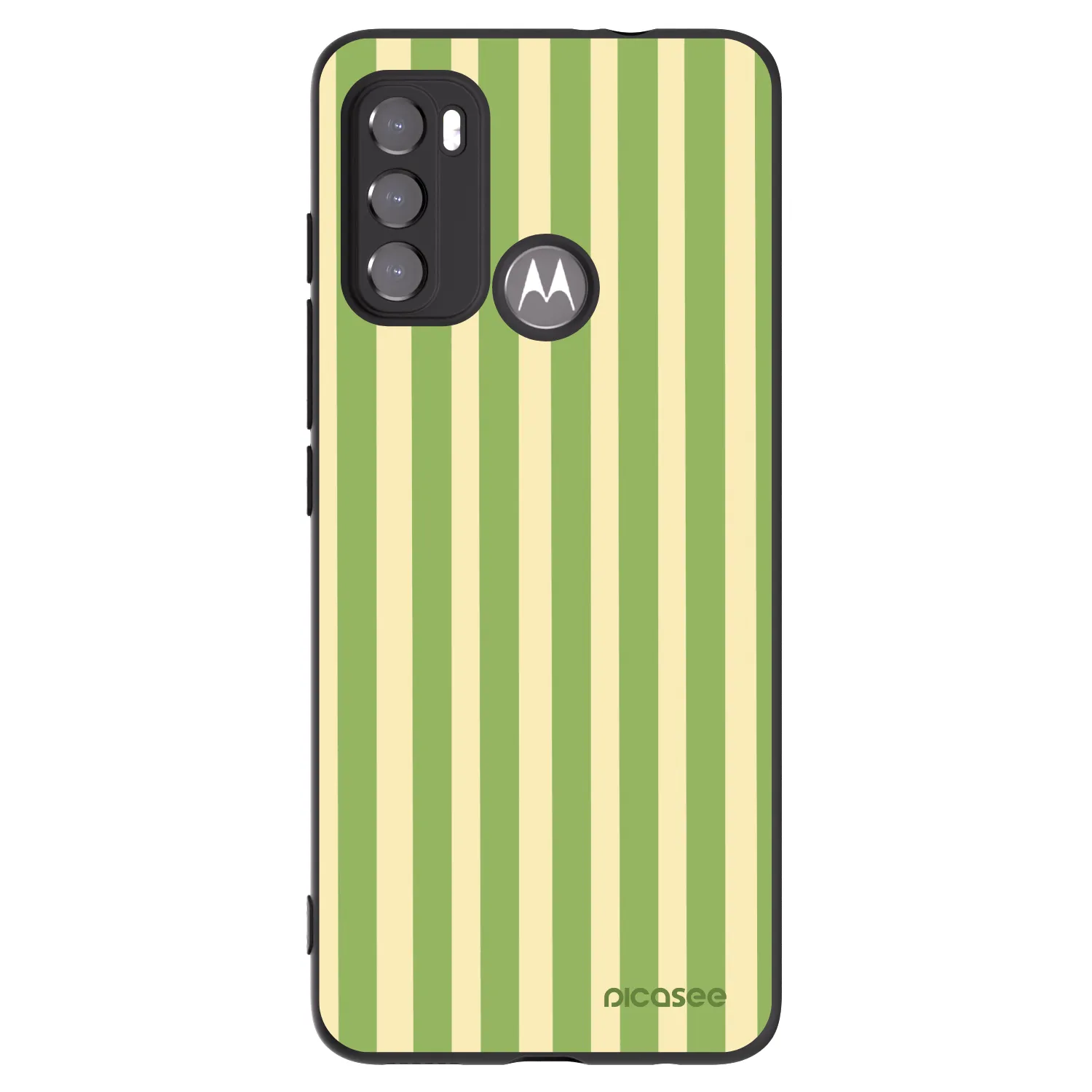 Picasee Motorola Moto G60 Hülle - Schwarzes Silikon - Lines Matcha