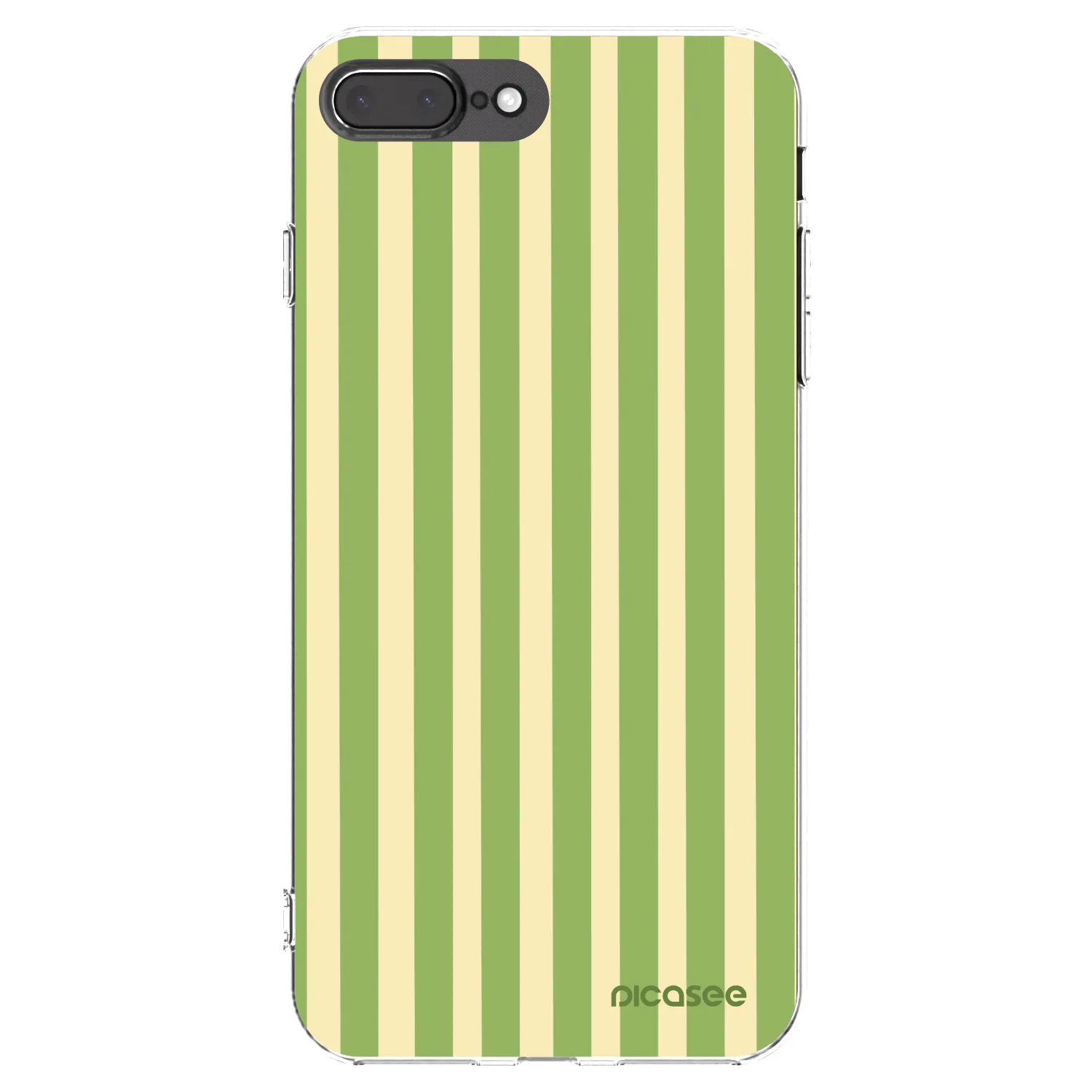 Picasee Apple iPhone 7 Plus Hülle - Transparentes Silikon - Lines Matcha