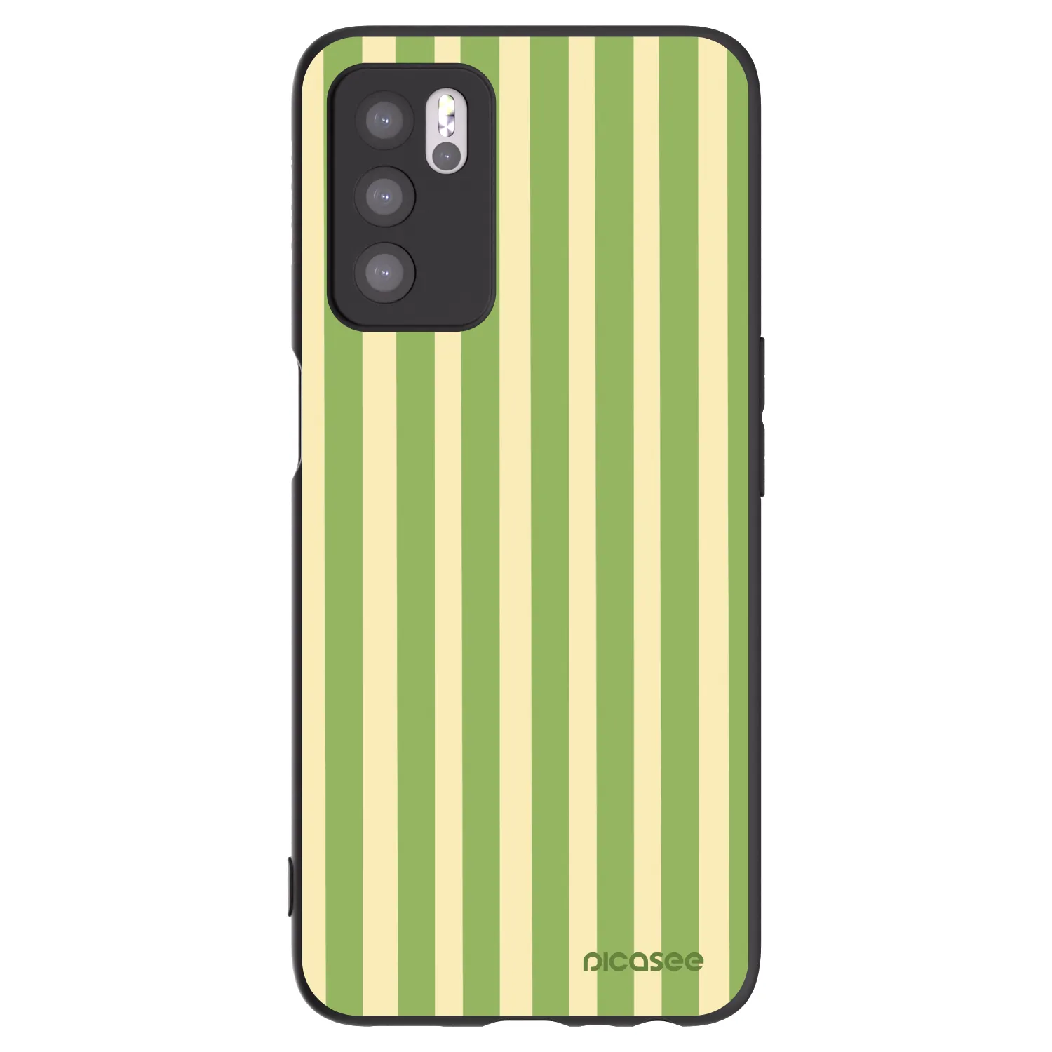 Picasee OPPO A16s Hülle - Schwarzes Silikon - Lines Matcha