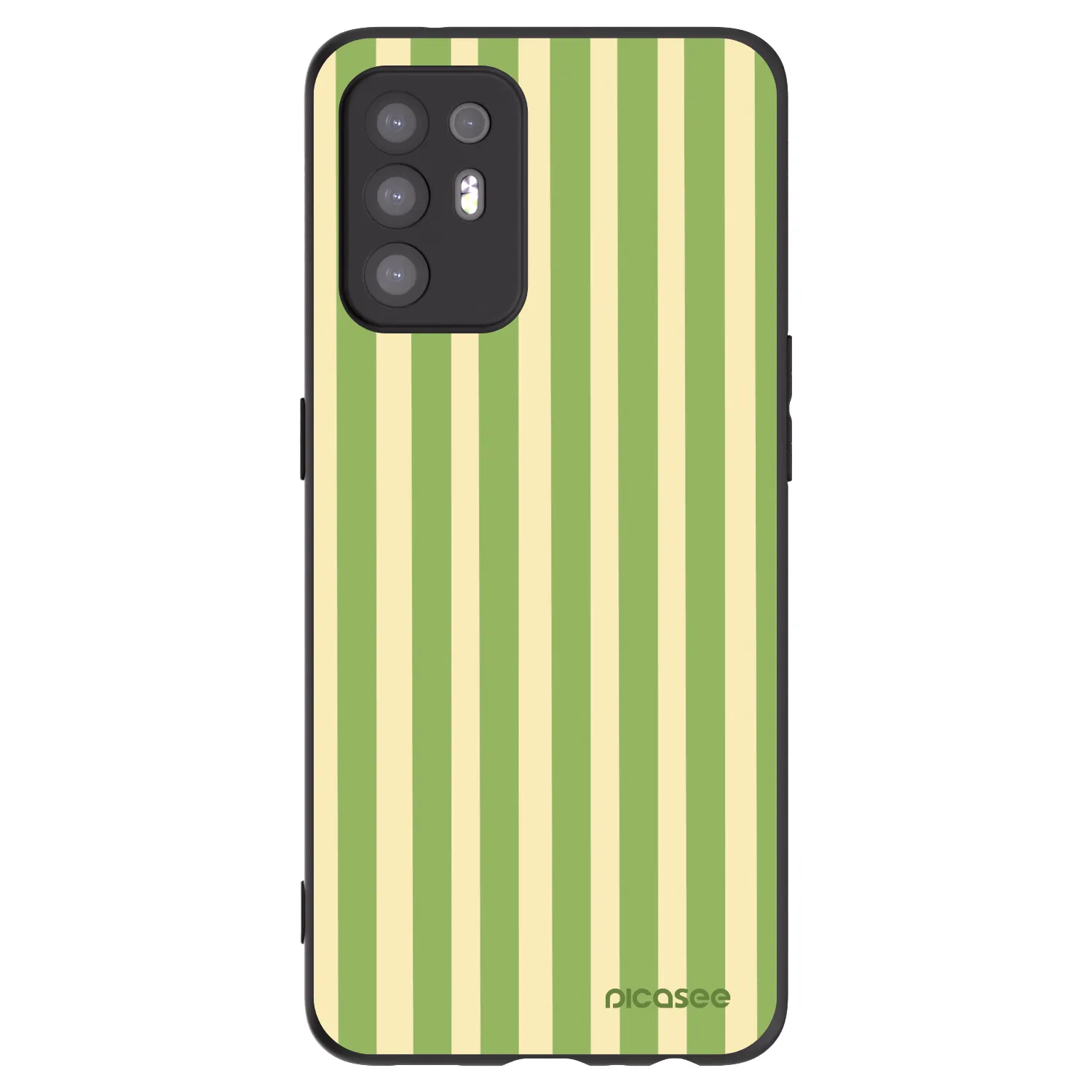 Picasee OPPO A94 5G Hülle - Schwarzes Silikon - Lines Matcha