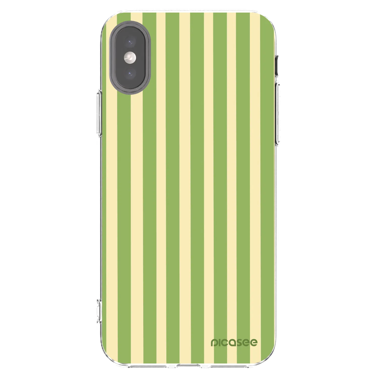 Picasee Apple iPhone X/XS Hülle - Transparentes Silikon - Lines Matcha