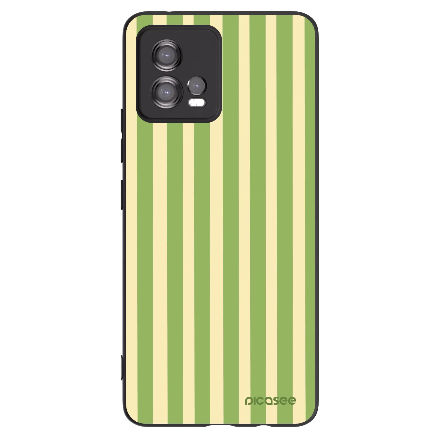Picasee Motorola Moto G72 Hülle - Schwarzes Silikon - Lines Matcha