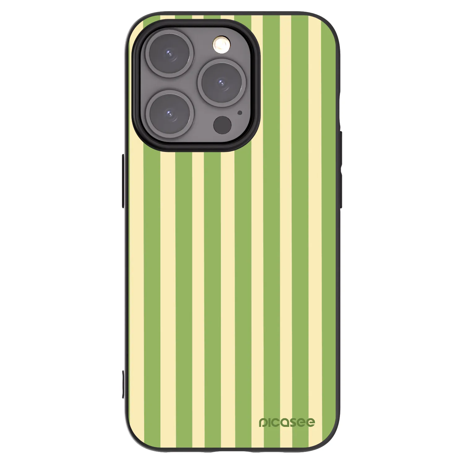 Picasee Apple iPhone 15 Pro Hülle - Schwarzes Silikon - Lines Matcha