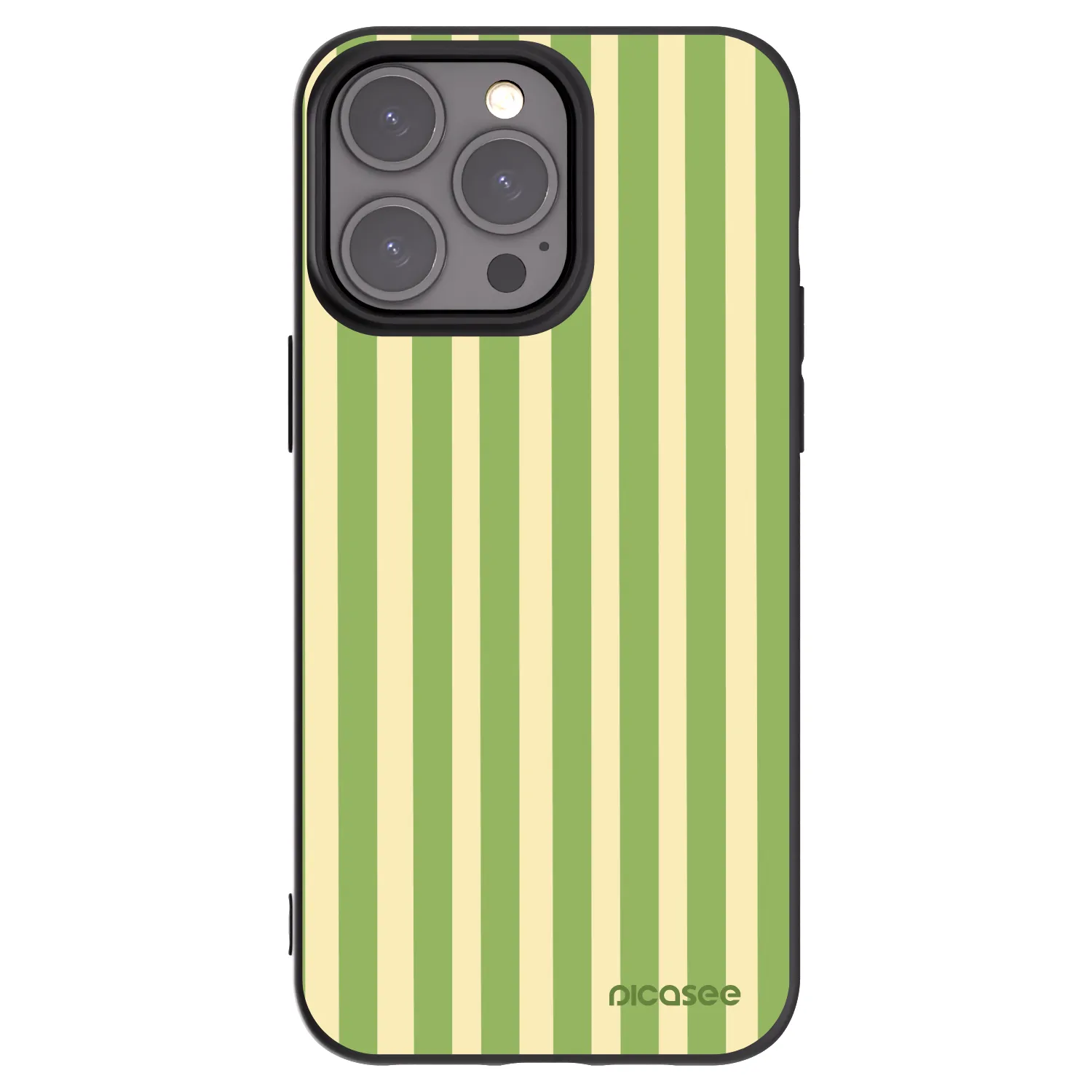 Picasee Apple iPhone 15 Pro Max Hülle - Schwarzes Silikon - Lines Matcha