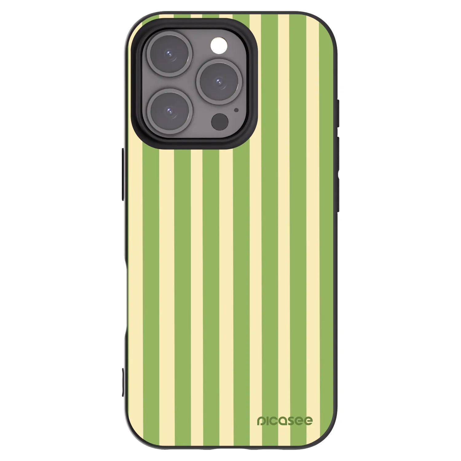 Picasee Apple iPhone 16 Pro Hülle - Schwarzes Silikon - Lines Matcha