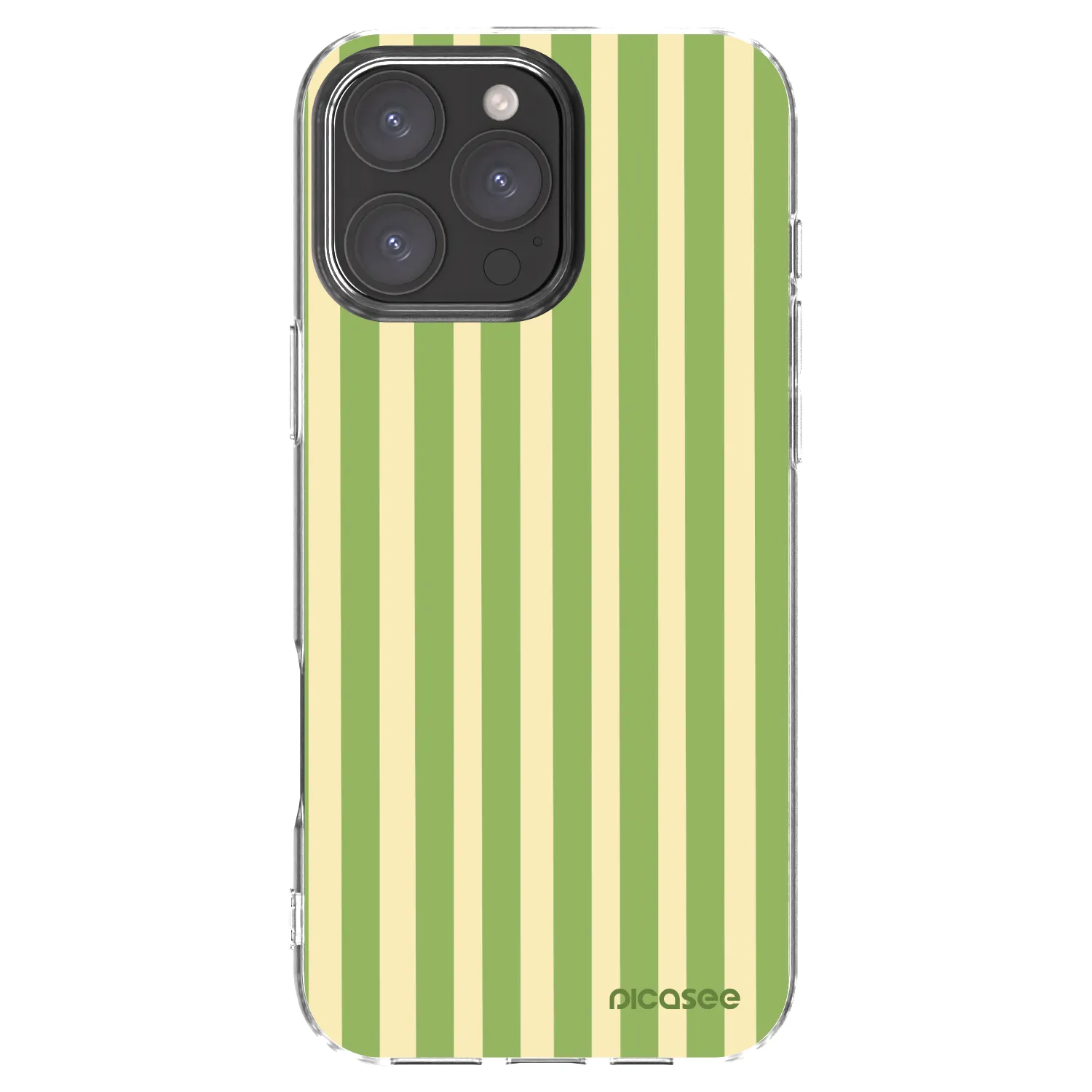 Picasee Apple iPhone 16 Pro Max Hülle - Transparentes Silikon - Lines Matcha