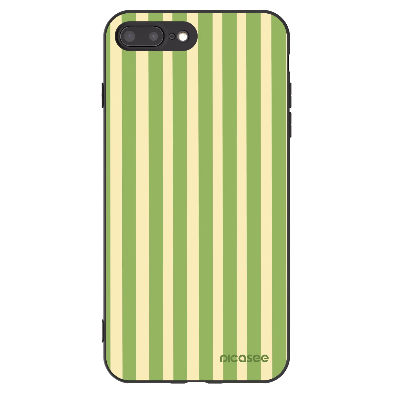Picasee Apple iPhone 7 Plus Hülle - Schwarzes Silikon - Lines Matcha