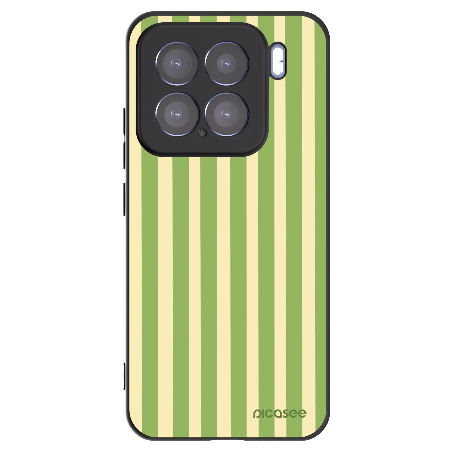 Picasee Xiaomi 15 Hülle - Schwarzes Silikon - Lines Matcha
