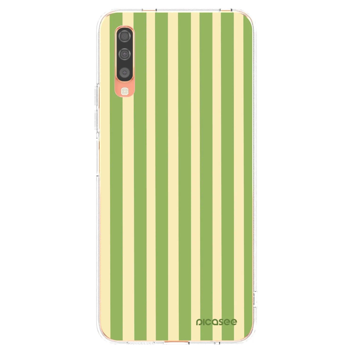 Picasee Samsung Galaxy A70 A705F Hülle - Transparentes Silikon - Lines Matcha