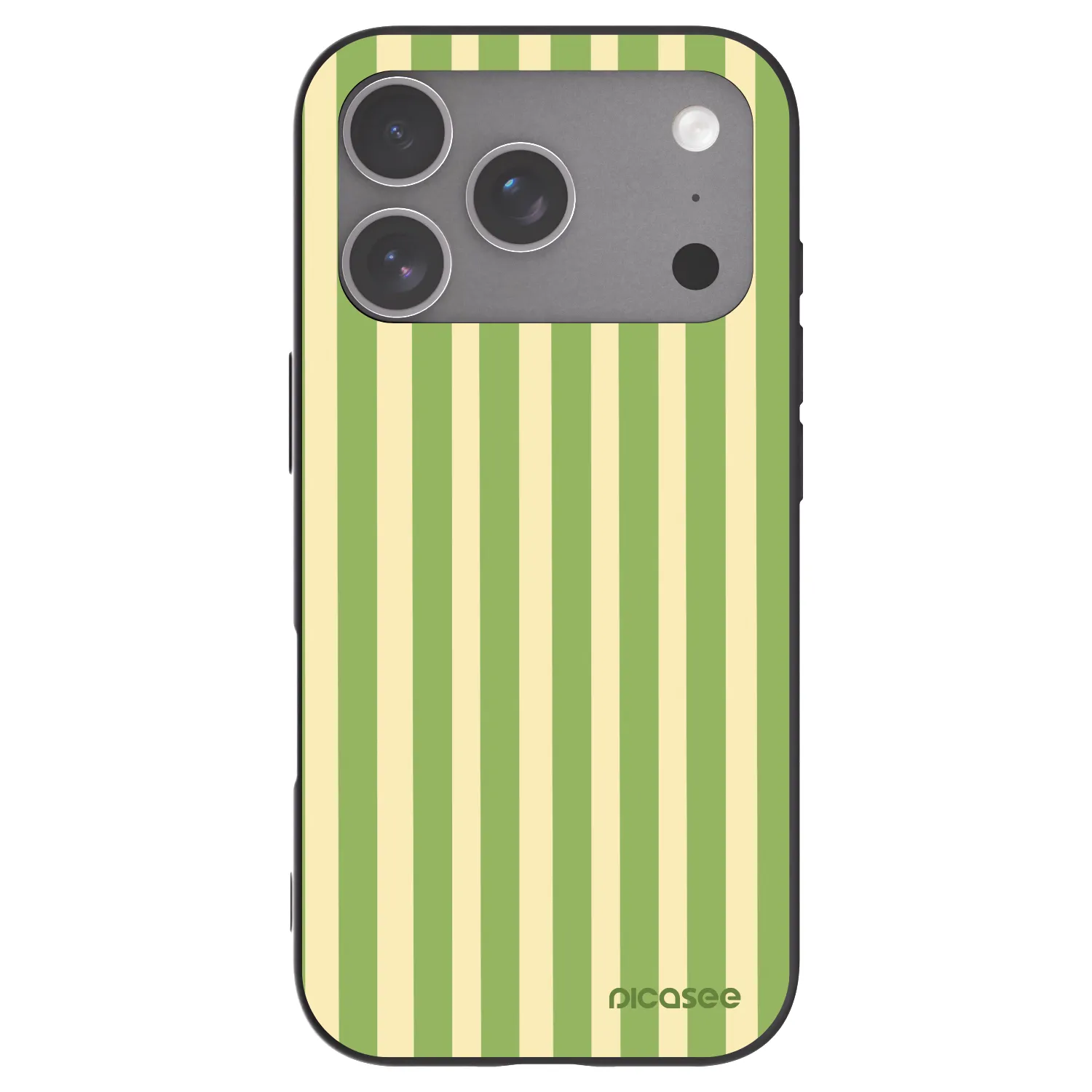 Picasee Apple iPhone 18 Pro Hülle - Schwarzes Silikon - Lines Matcha