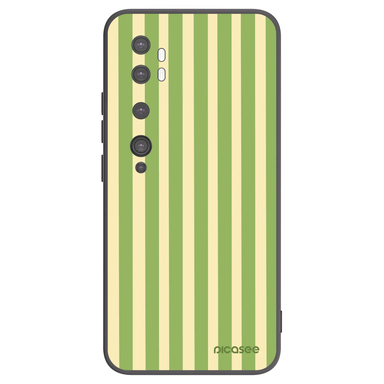 Picasee Xiaomi Mi Note 10 (Pro) Hülle - Schwarzes Silikon - Lines Matcha