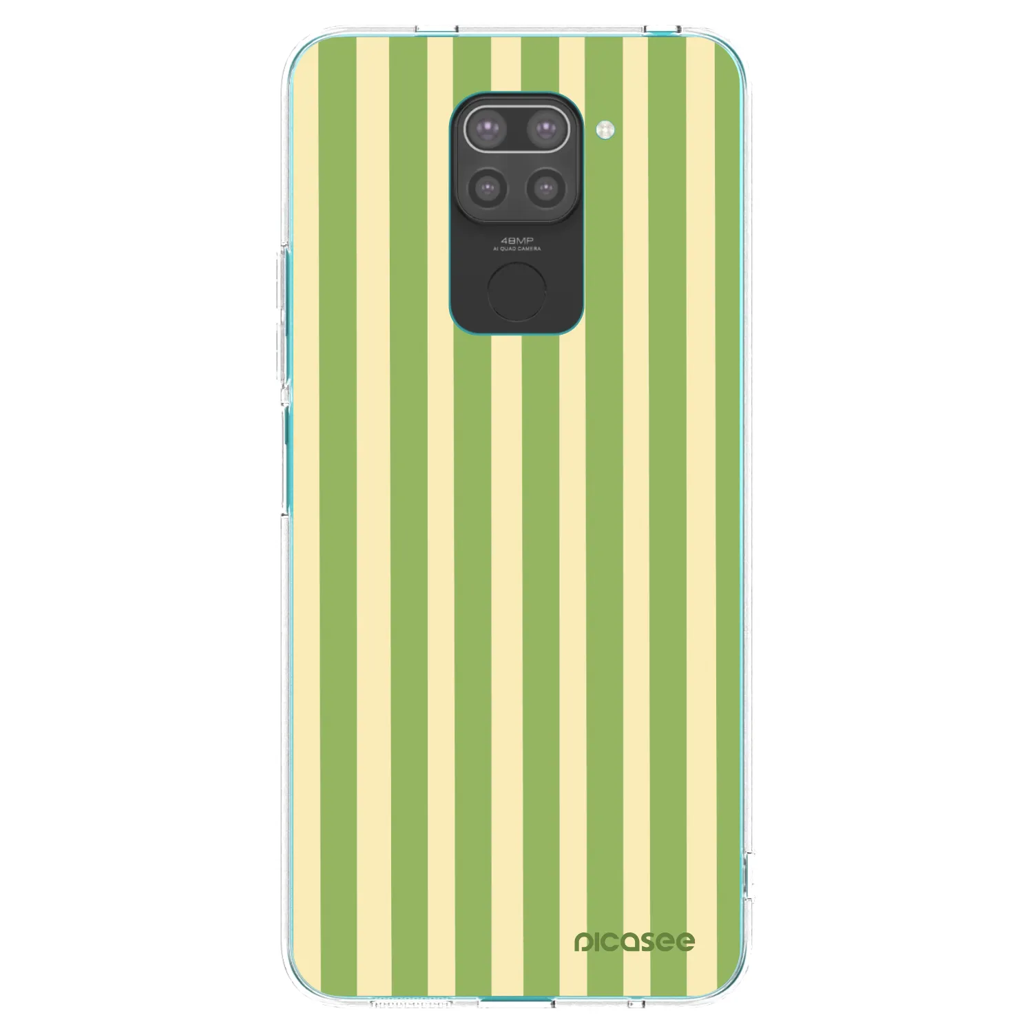 Picasee Xiaomi Redmi Note 9 Hülle - Schwarzes Silikon - Lines Matcha