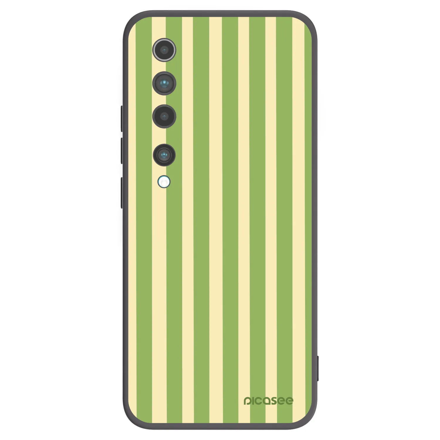 Picasee Xiaomi Mi 10 Hülle - Schwarzes Silikon - Lines Matcha