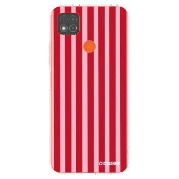 Picasee Xiaomi Redmi 9C Hülle - Transparentes Silikon - Lines red