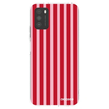 Picasee Xiaomi Poco M3 Hülle - Transparentes Silikon - Lines red