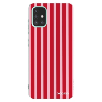 Picasee Samsung Galaxy M31s Hülle - Transparentes Silikon - Lines red