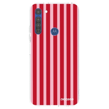 Hülle für Motorola Moto G8 - Lines red
