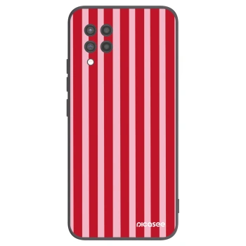 Picasee Samsung Galaxy A42 A426B Hülle - Schwarzes Silikon - Lines red
