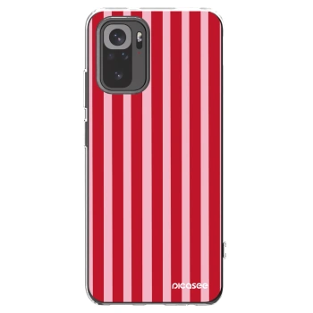 Picasee Xiaomi Redmi Note 10S Hülle - Transparentes Silikon - Lines red