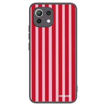Picasee Xiaomi Mi 11 Lite Hülle - Schwarzes Silikon - Lines red